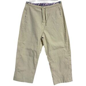 Meridian Expedition Cropped Pants Womens Size M Floral Lining Green Cotton & Nyl